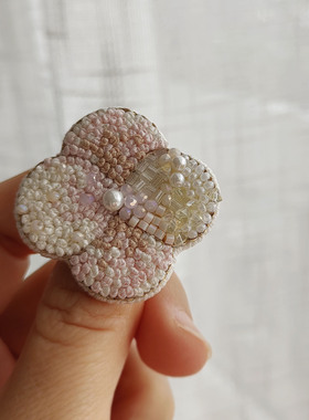 花开饰界手作刺绣花朵吸扣胸针女