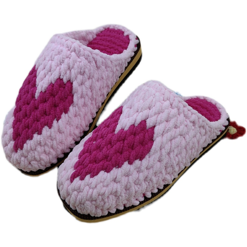 手工勾针织保暖粗毛线勾的冰条线拖鞋成品男女士防滑加厚月子鞋,淘宝优惠券,粉丝福利购,淘宝优惠卷