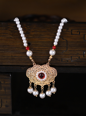 古风流苏璎珞项链配饰旗袍