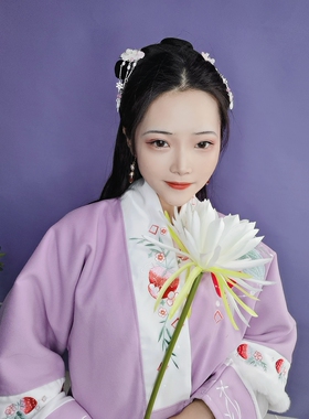 古风长款红色明制搭配过年耳环