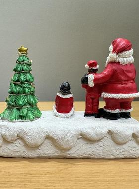 树脂创意发光音乐情侣圣诞摆件