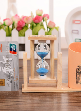 儿童节带笔筒桌面摆件节日风沙漏