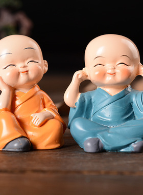 可爱风四不小和尚树脂工艺摆件