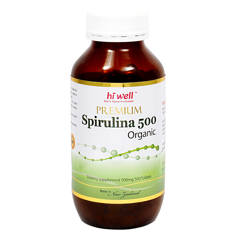 hiwell海外旗舰店直邮 hiwell新西兰进口spirulina有机螺旋藻片正品海藻多糖500粒3