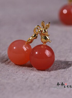 天然南红圆珠项链10mm玉吊坠