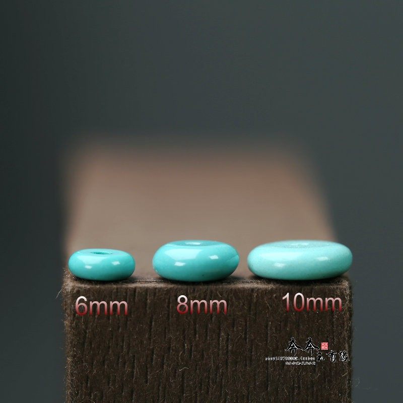 天然绿松石6/8/10mm隔珠垫片DIY佛珠手串文玩国风配饰件串珠百搭,淘宝优惠券,粉丝福利购,淘宝优惠卷
