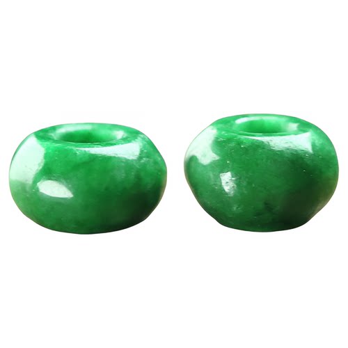 2颗价。天然干青墨绿翡翠圆环10mm隔珠佛珠玉珠子DIY手饰配件B126 - 图3