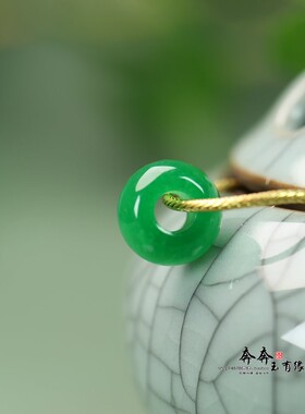 天然玉石巴山翠14*9mm绿算盘珠