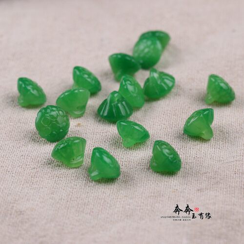 干青翡翠莲蓬小扣子12mm玉莲米国风古典服装衣服装饰饰品吊坠A229 - 图0