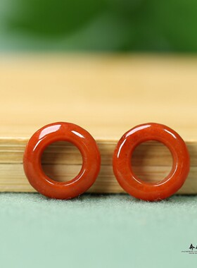 天然红翡翠大圈圈跑环13*4mm