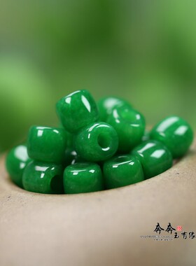 干青色玉石大孔桶8*7mm隔珠
