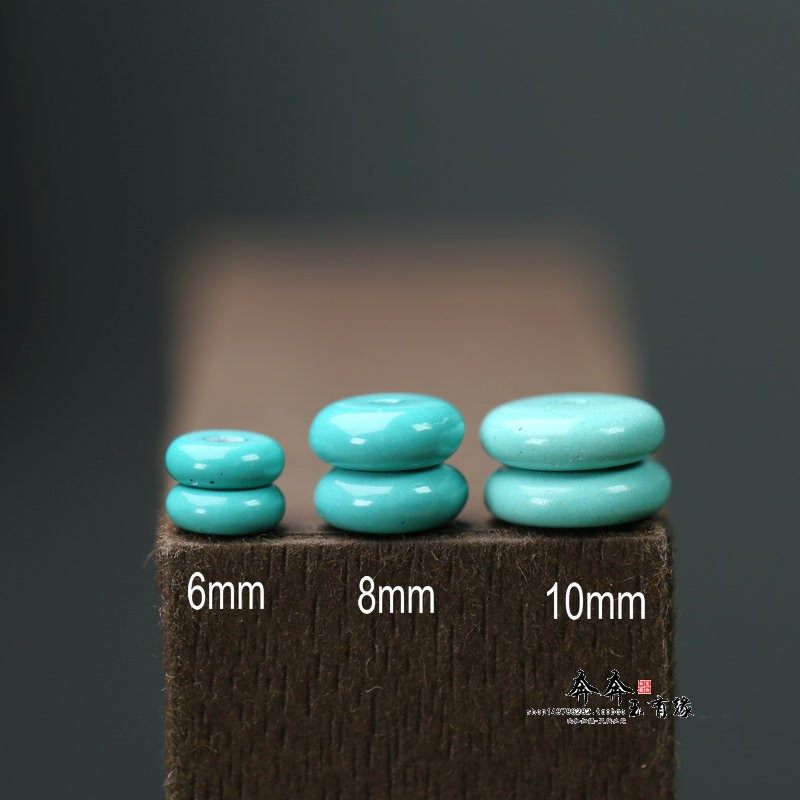 天然绿松石6/8/10mm隔珠垫片DIY佛珠手串文玩国风配饰件串珠百搭,淘宝优惠券,粉丝福利购,淘宝优惠卷