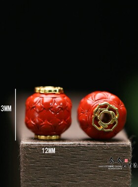 天然朱砂12*13mm孔2mm
