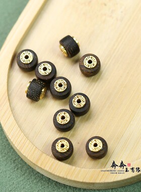 沉香木车轮桶珠8*7mm镶孔1.5mm