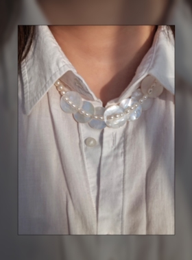 孤品 天然珍珠纯银串珠项链女款锁骨链高级感气质百搭极简中性