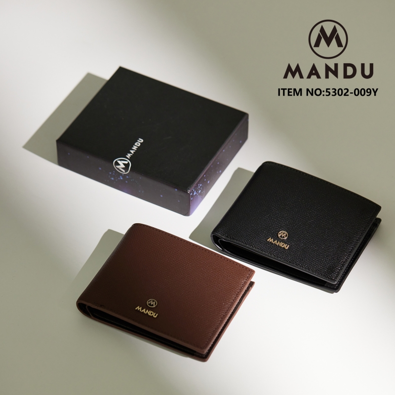漫度MANDU新款男士短款钱包休闲PU防盗刷RFID多卡位卡包礼盒钱夹 - 图0