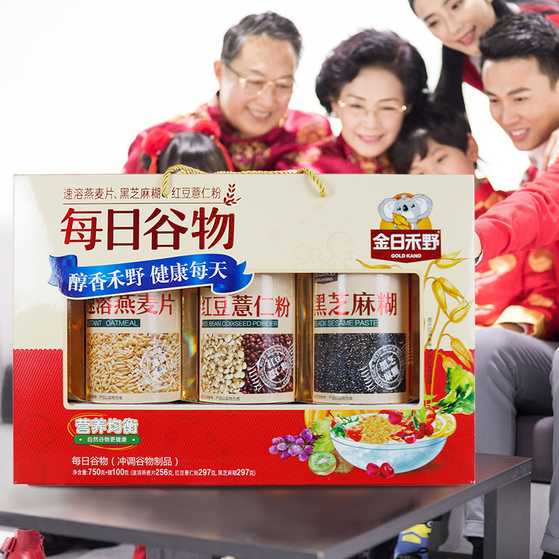 金日禾野高钙燕麦膳食谷物新年伴手礼盒节日送长辈中老年人营养品