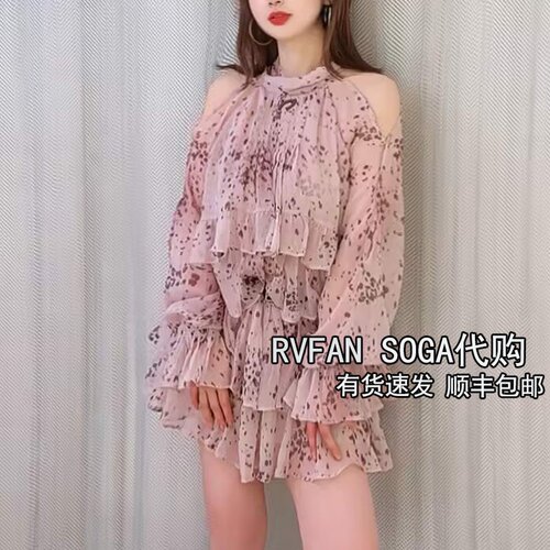 REVANYAYA芮范雅2026夏季新款小个子蝴蝶结雪纺连衣裙女R31101380 - 图1