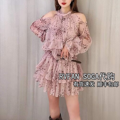 REVANYAYA芮范雅2026夏季新款小个子蝴蝶结雪纺连衣裙女R31101380 - 图2