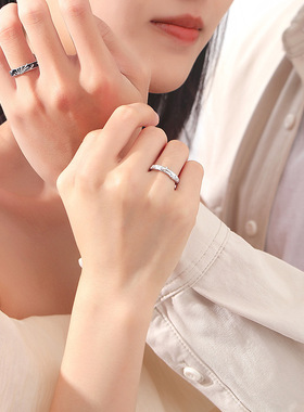 情侣戒指925纯银原创情侣