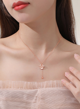 波光粼粼锁骨链925纯银