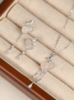 蝴蝶葫芦锁骨链纯银国潮