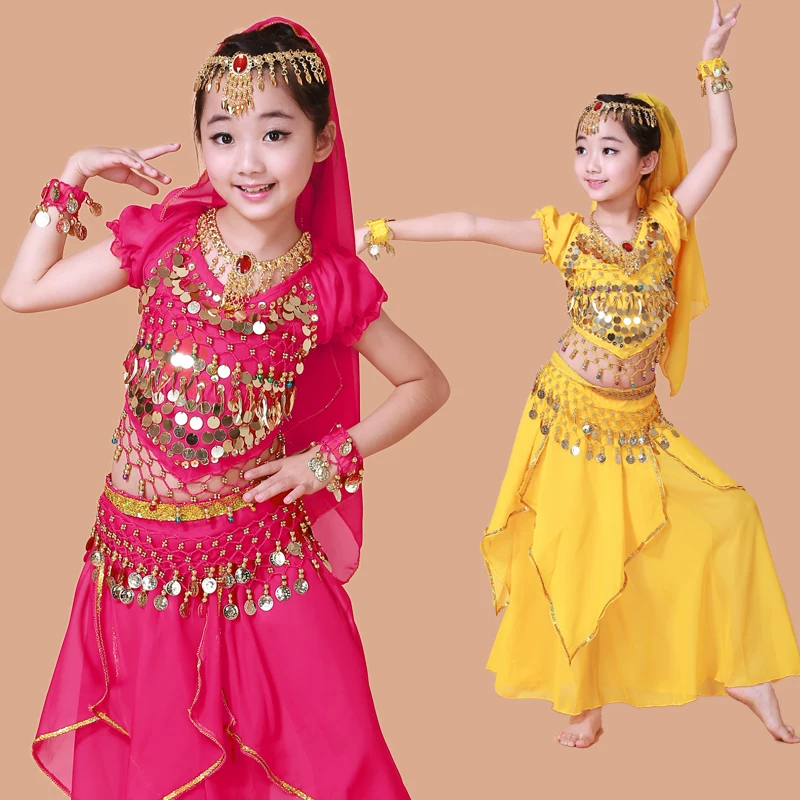 Детский индийский танец — весёлые танцы для девочек, занятия belly dance, Gongfu, детский национальный танец, Xinjiang Dance, одежда для девочек, юбка