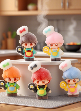 创意可爱卡通厨师点点植绒公仔