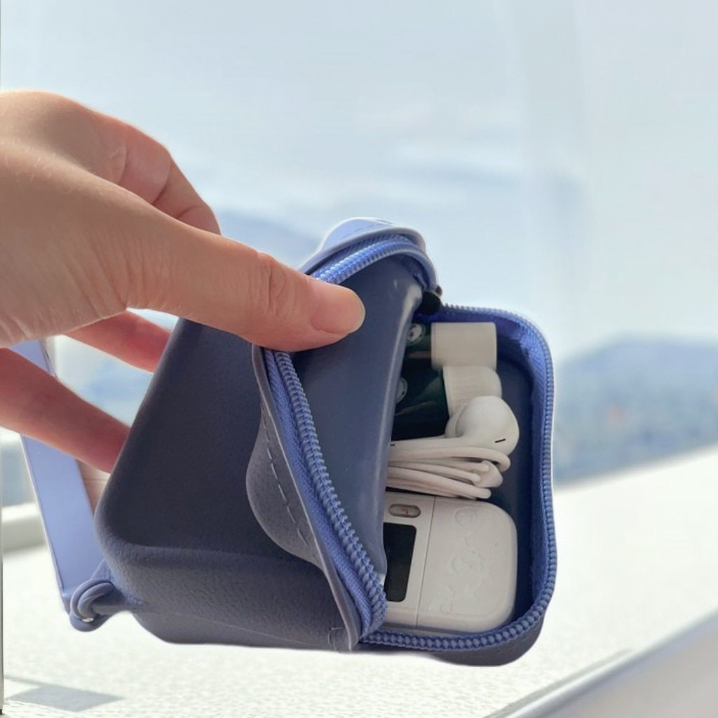 新款硅胶收纳小方包大容量便携随身带收纳袋口红耳机零钱包便携式,淘宝优惠券,粉丝福利购,淘宝优惠卷