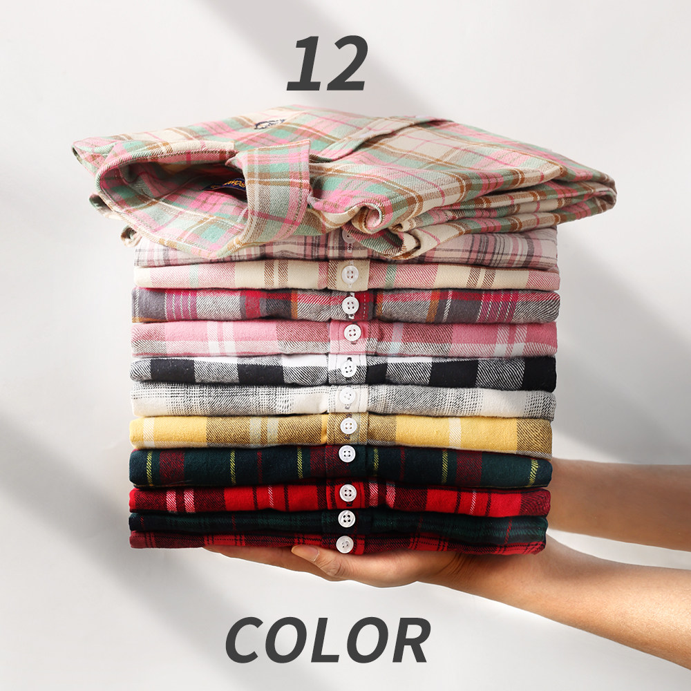 艾米恋格子秋冬新款长袖宽松衬衫 艾米恋衬衫