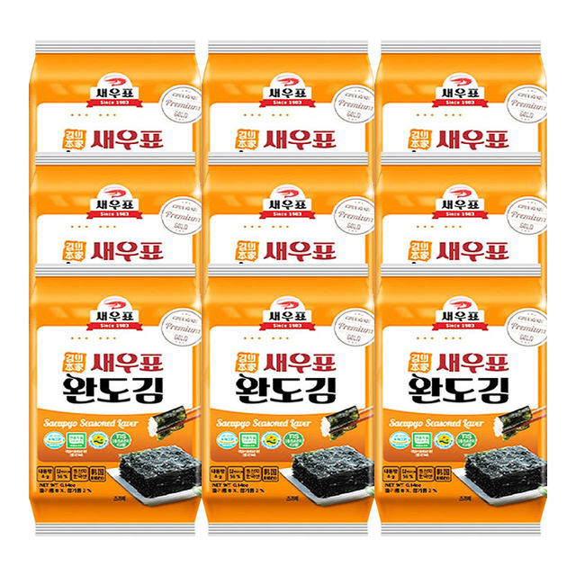 Wando Shrimp Brand Crispy Seaweed Korean imported ready-to-eat seaweed seaweed small package rice companion roasted seaweed