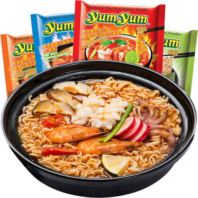Imported from Thailand, Yangyang Tom Yum Goong thick soup noodles are sour and spicy.