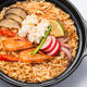 Imported from Thailand, Yangyang Tom Yum Goong thick soup noodles are sour and spicy.