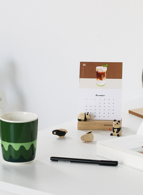 日本T-lab便签夹卡片夹木制桌面