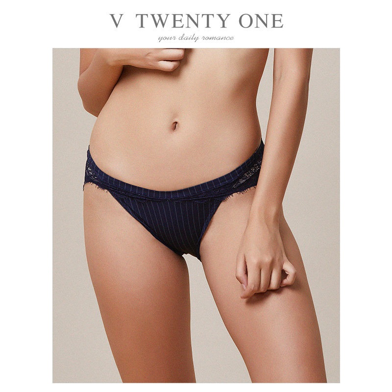 V21专柜新款女士内裤性感蕾丝薄款透气三角裤中低腰小裤无痕-图0