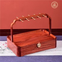 Entrance to the door with a key containing box Xuanguan Show frame Red wood Venetian room bearing tray Tied necklace Necklace Makeup Pen Holder