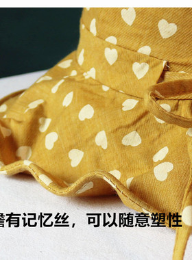 遮阳帽出游日系女爱心印花渔夫帽