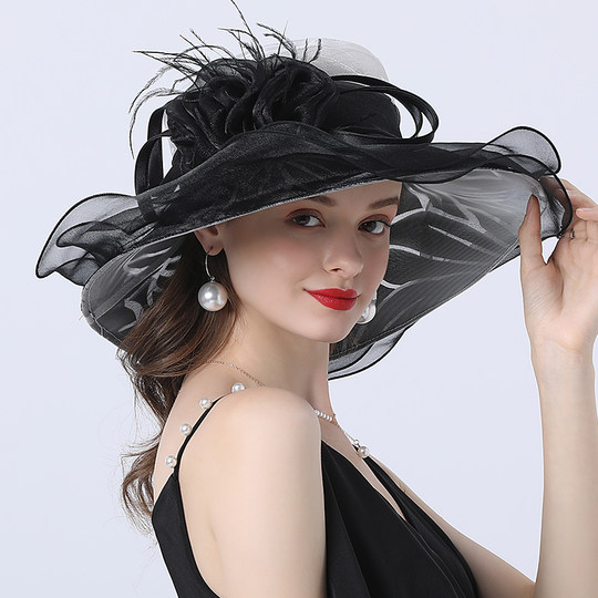 Fashionable organza sun protection foldable visor hat