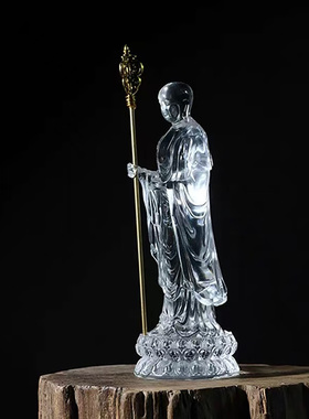 白水晶地藏王佛像佛堂供奉定制