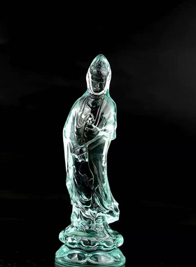 手工雕刻天然水晶金刚萨埵水晶佛像曜石水晶观音菩萨佛像水晶定制