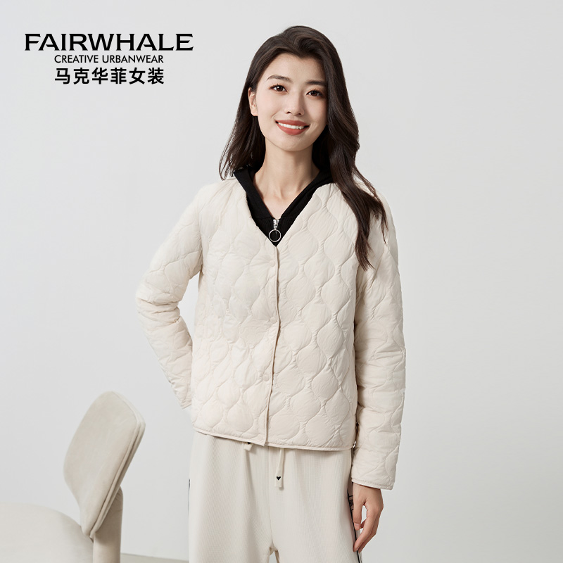 马克华菲羽绒服内胆女款2025冬季新款百搭圆领轻薄款外穿保暖外套