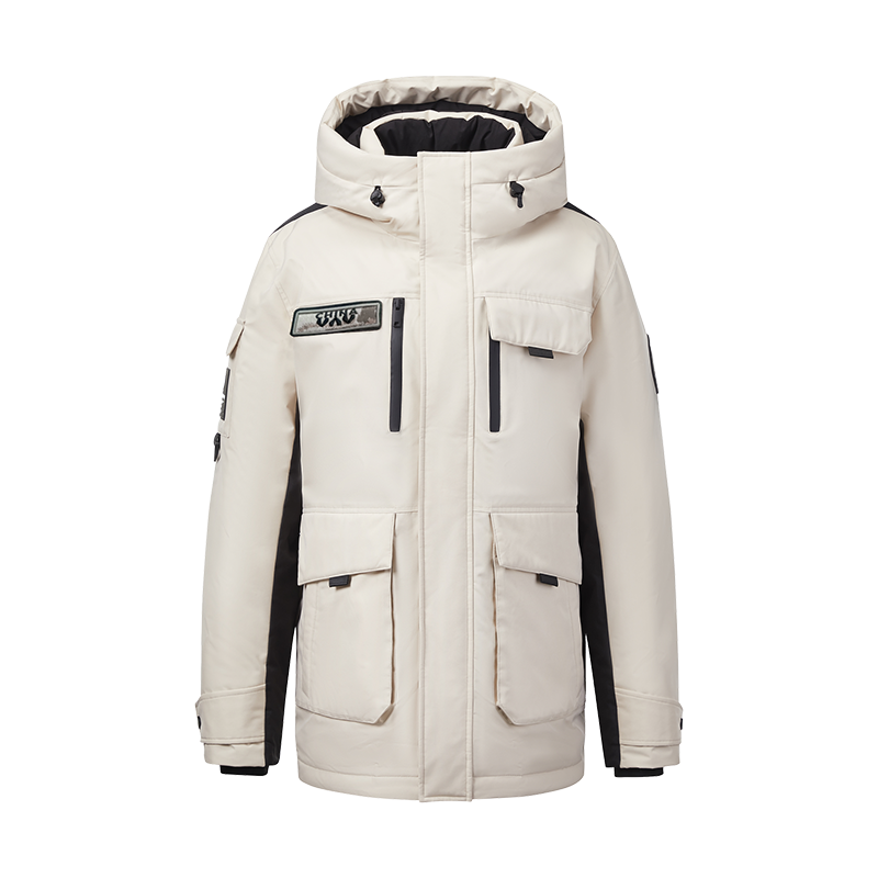 马克华菲中长款工装羽绒服女款2025冬季新款户外运动保暖冬装外套