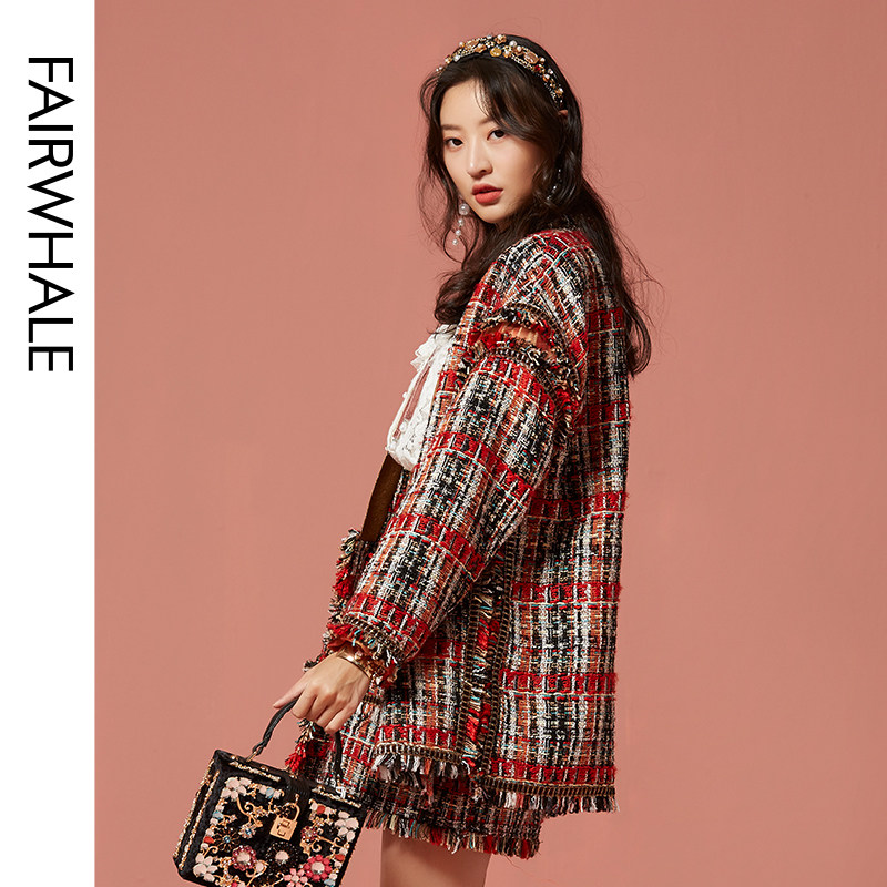 马克华菲女装2020秋新品小香风外套 马克华菲女装毛呢外套