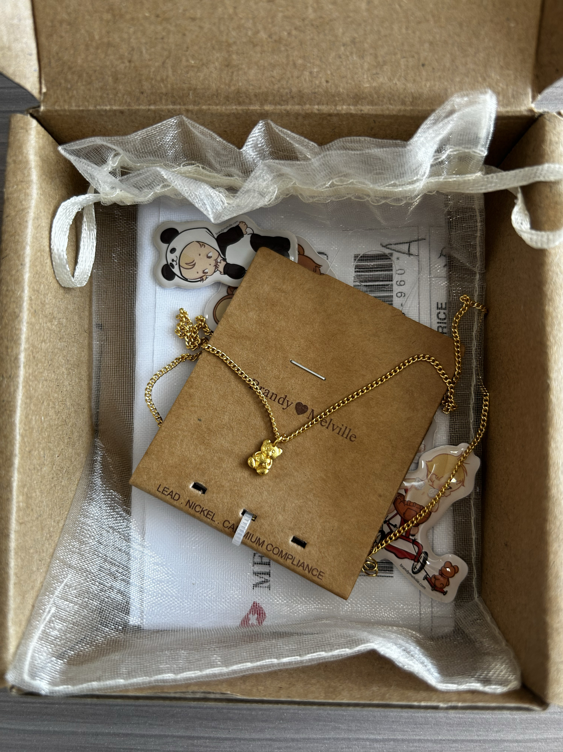 bm项链女新款金色小熊吊坠choker可爱辣妹风颈链靠谱国内代购正品 - 图1