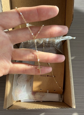 bm项链女新款流苏十字架锁骨链白色珠子链小众轻奢潮国内代购正品