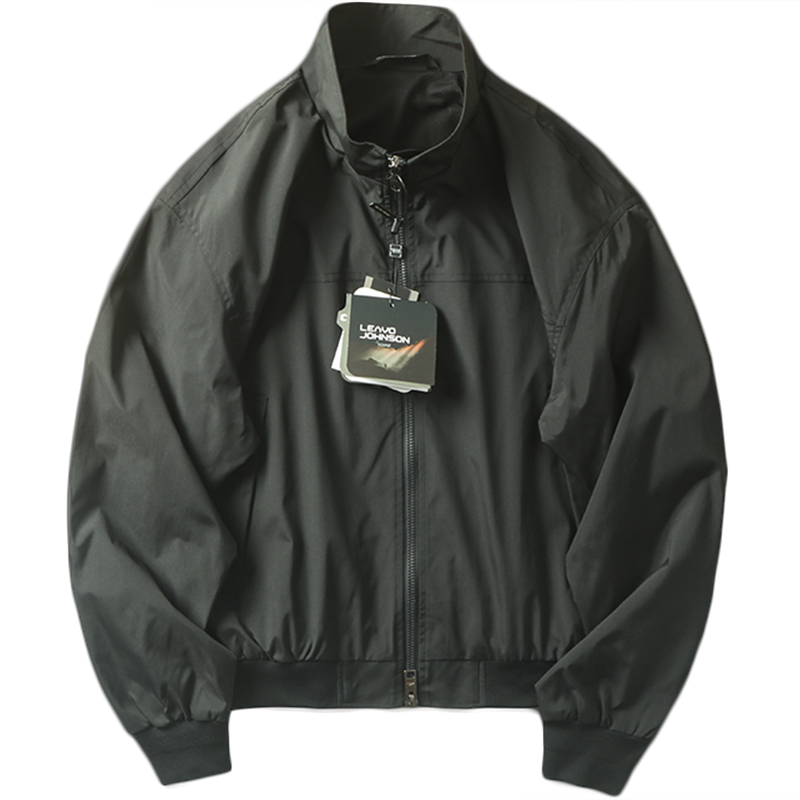 轰炸机 !!  美式复古教练夹克 ！春季男休闲立领纯色户外工装外套 - 图3