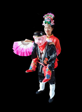 新款老汉背妻猪八戒背媳妇道具社火表演全套道具张公背张婆