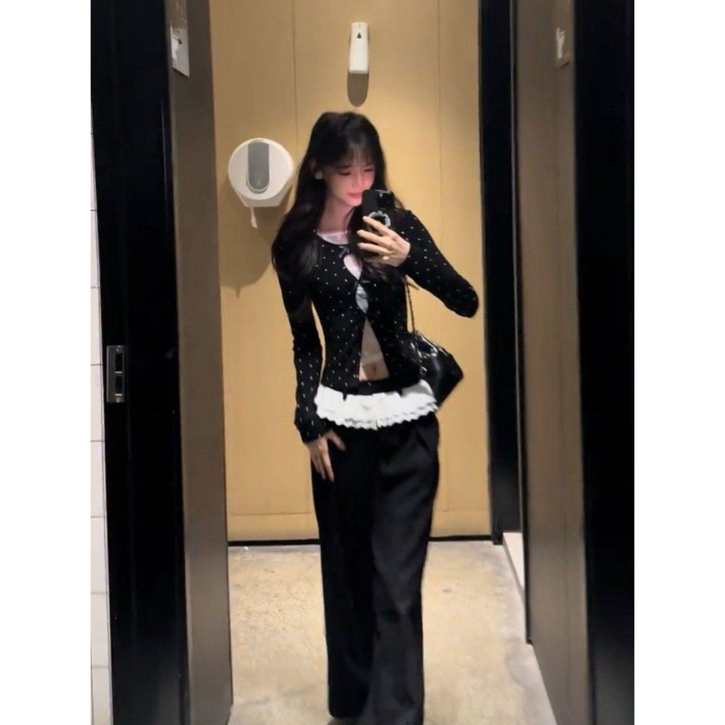 大码胖MM韩系假两件蕾丝拼接镂空内搭上衣女春季修身气质波点T恤,淘宝优惠券,粉丝福利购,淘宝优惠卷