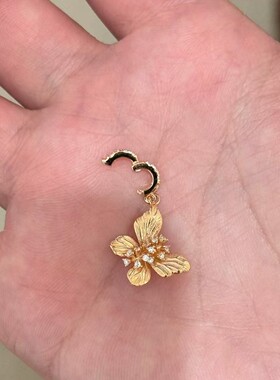 【蝶舞翩翩】古法沙金闪钻跑环蝴蝶吊坠项链精致百搭气质锁骨链女