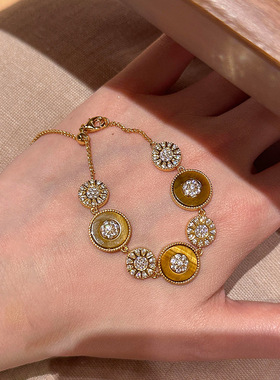 小红书爆款复古虎眼太阳罗盘轻奢高级感手链时尚小众手链一件